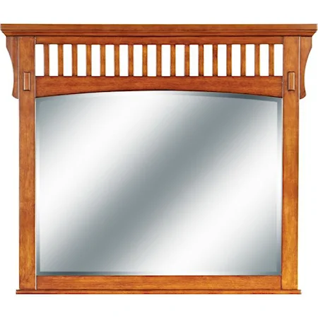 Mission Dresser Mirror with Wood Slat Detailing